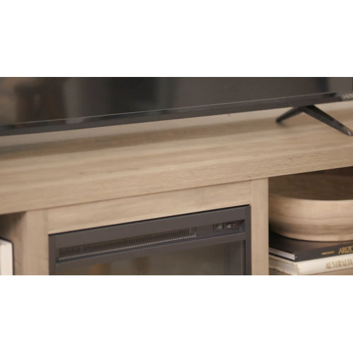 Gracie Oaks Tansey TV Stand for TVs up to 85" with Fireplace Included